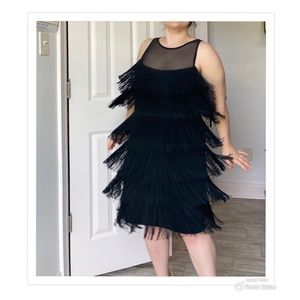 White House Black Market fringe flapper dress
